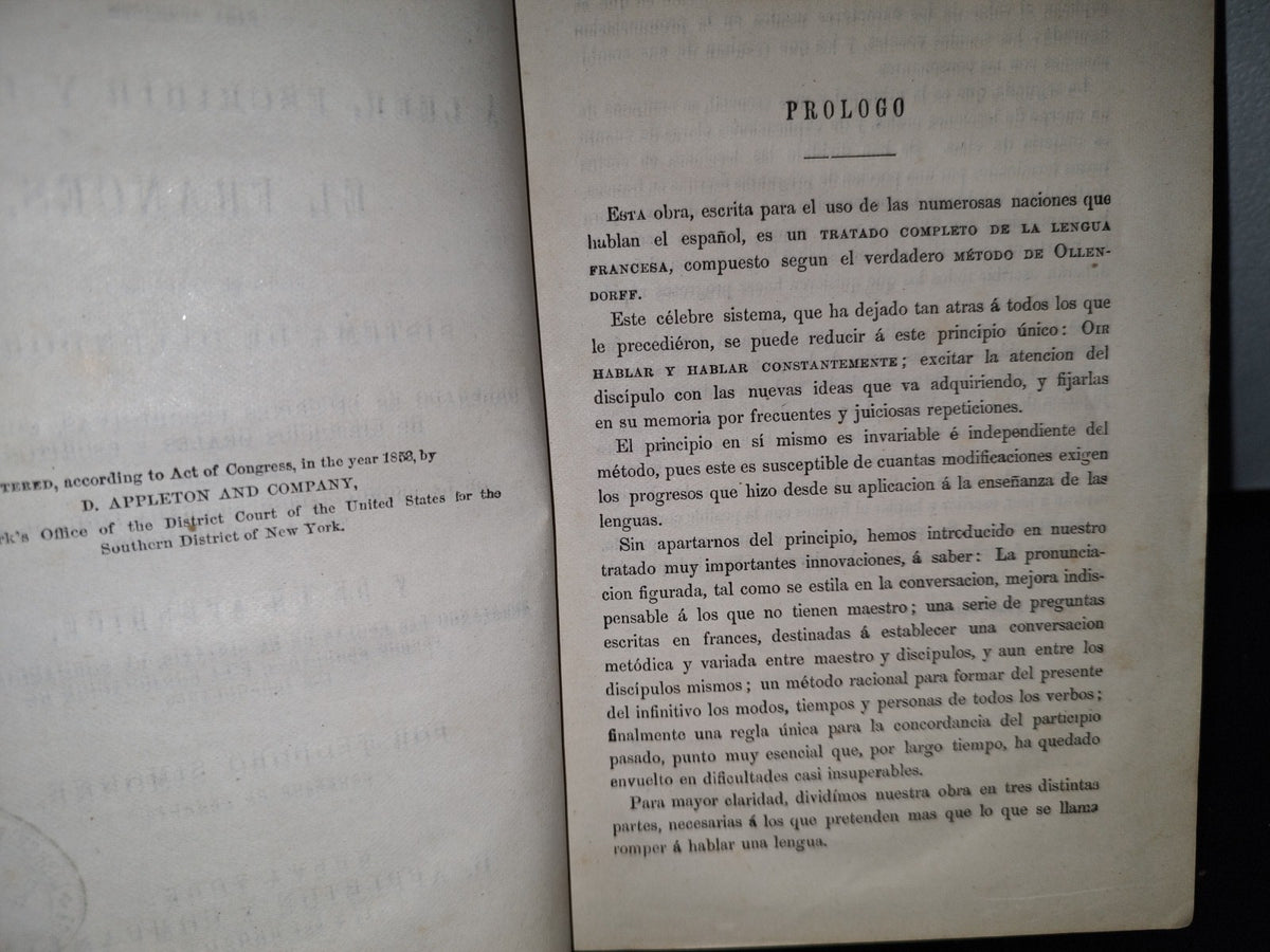 59- Método Para Aprender A Leer, Escribir Y Hablar En Francés - Teodoro Simonne - 1873