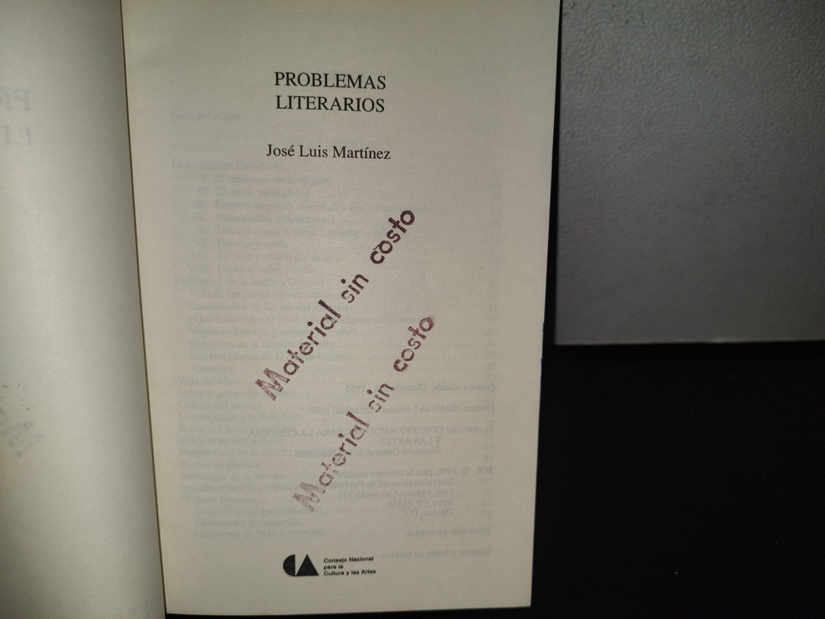 85- Lecturas Mexicanas. Problemas Literarios - José Luis Martínez - Primera Edición 1997