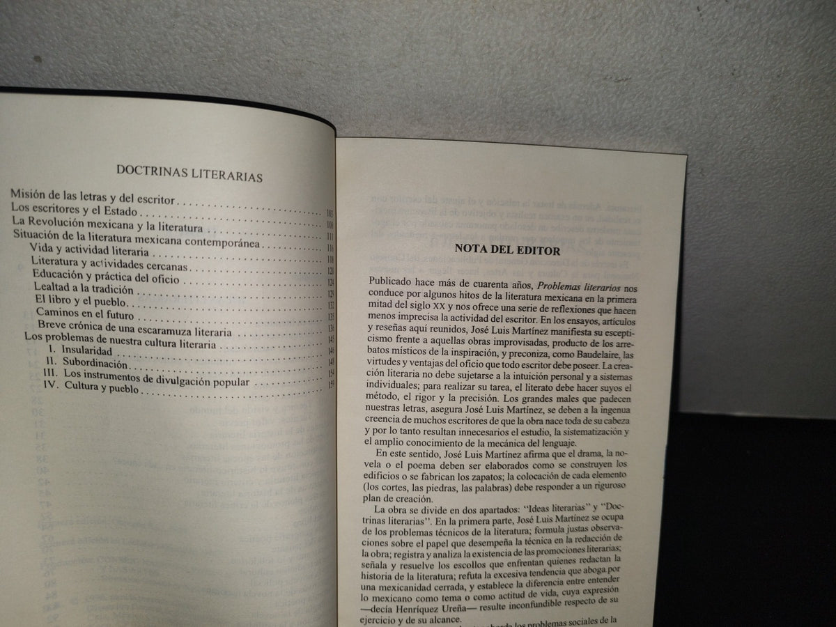 85- Lecturas Mexicanas. Problemas Literarios - José Luis Martínez - Primera Edición 1997