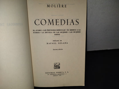 188- Molière. Comedias. El Avaro, Las Preciosas Ridículas, El Médico, A La Fuerza... - Porrúa - 1984