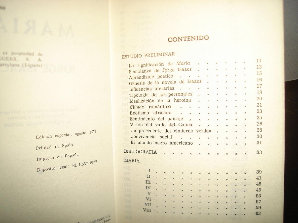 18- María - Jorge Isaacs - Editorial Bruguera. Edición Especial: Agosto 1972