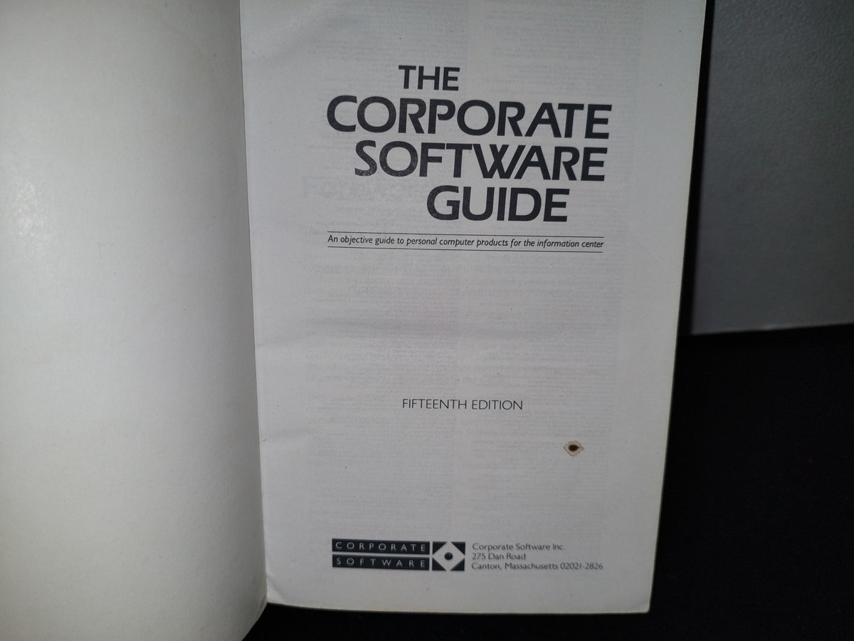 54- The Corporate Software Guide. An Objective Guide To Personal Computer Products For The Informati