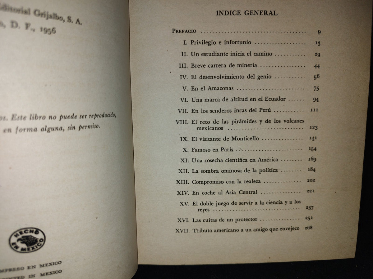 172- Humboldt. Su Vida Y Su Época. 1789-859 - Helmut De Terra. Biografías Grandesa. México 1956