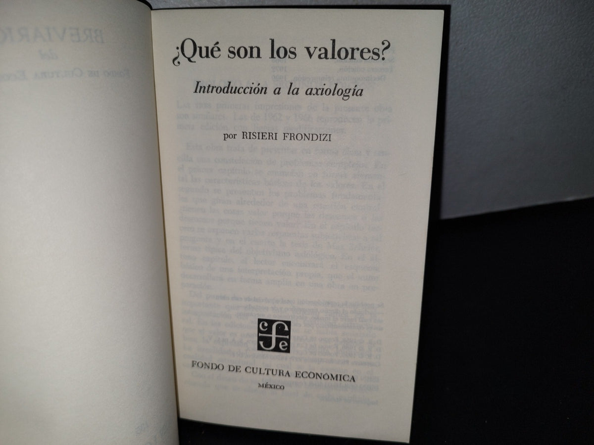 66- ¿Qué Son Los Valores?. Introducción A La Axiología - Risieri Frondizi