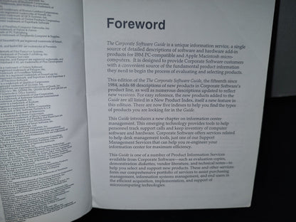 54- The Corporate Software Guide. An Objective Guide To Personal Computer Products For The Informati