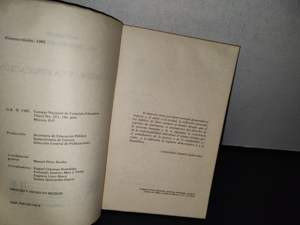 180- Unamuno Y La Educación. Antología De Mauricio Robert Díaz - Primera Edición 1985
