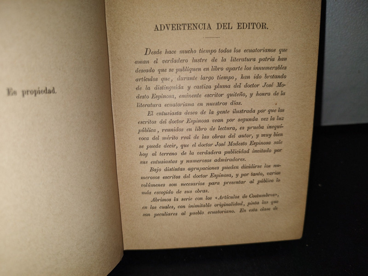 63- Artículos De Costumbres - José Modesto Espinosa - Tipografía Pontificia De B. Herder -1899