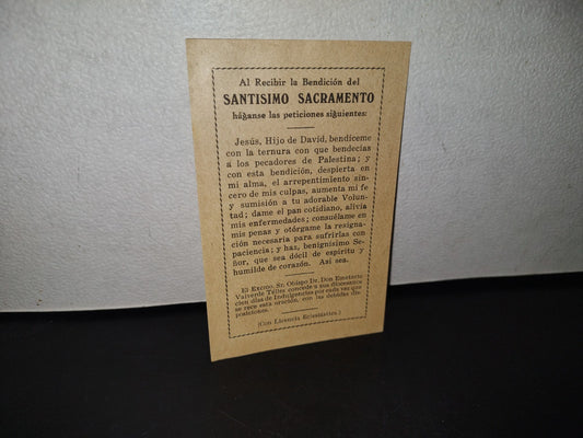 A10C1-2- Hojita De Oración: Recibimiento Del Santísimo Sacramento - 1900'S