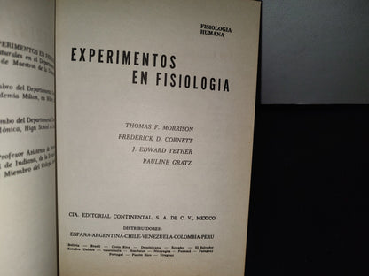 83- Experimentos En Fisiología - Morrison, Cornett, Tether, Gratz