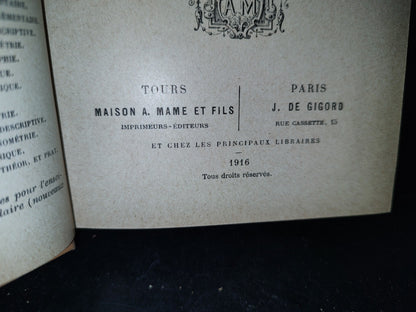 64- Francés. Manual De Mecánica / Manuel De Mécanique - F. G. M. - 1916