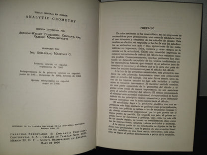 196- Geometría Analítica - Gordon Fuller - Compañía Editorial Continental, 1966