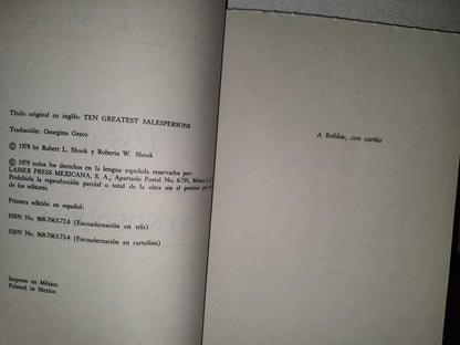 139- Los 10 Más Grandes Vendedores - Robert L. Shook - Lasser Press Mexicana, S. A., Primera Edición En Español, 1979