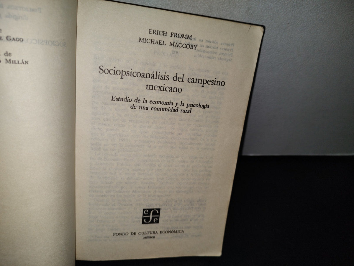 179- Sociopsicoanálisis Del Campesino - Erich Fromm Y Michael Mccoby - 1979