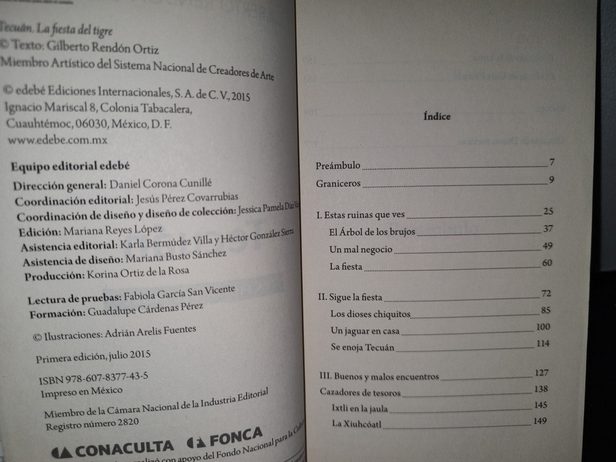 57- Tecuán. La Fiesta Del Tigre - Gilberto Rendón - Edebé, Primera Edición 2015