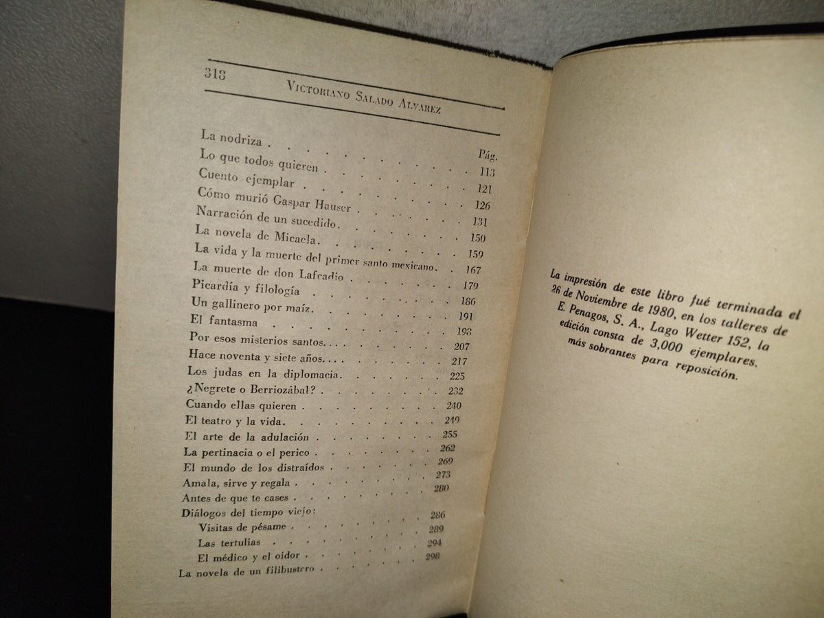 202- Colección De Escritores Mexicanos: Cuentos Y Narraciones - Victoriano Salado Álvarez. Porrúa - 1980