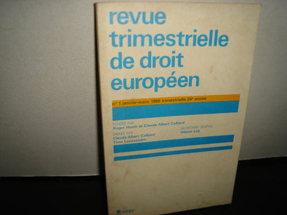 21- Francés- Revue Trimestrielle De Droit Européen. No. 1 Janvier-Mars 1988