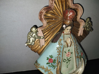 A1- Antigua Escultura Grande De Cerámica. Virgen De Zapopan, Jalisco, México - 60'S - 70'S