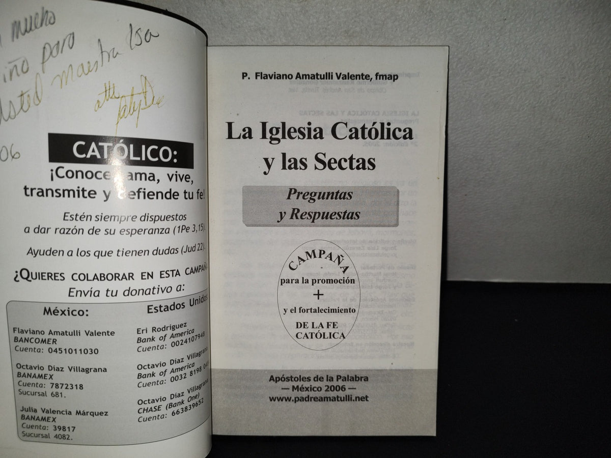 202- La Iglesia Católica Y Las Sectas. Preguntas Y Respuestas - P. Flaviano Amatulli Valente