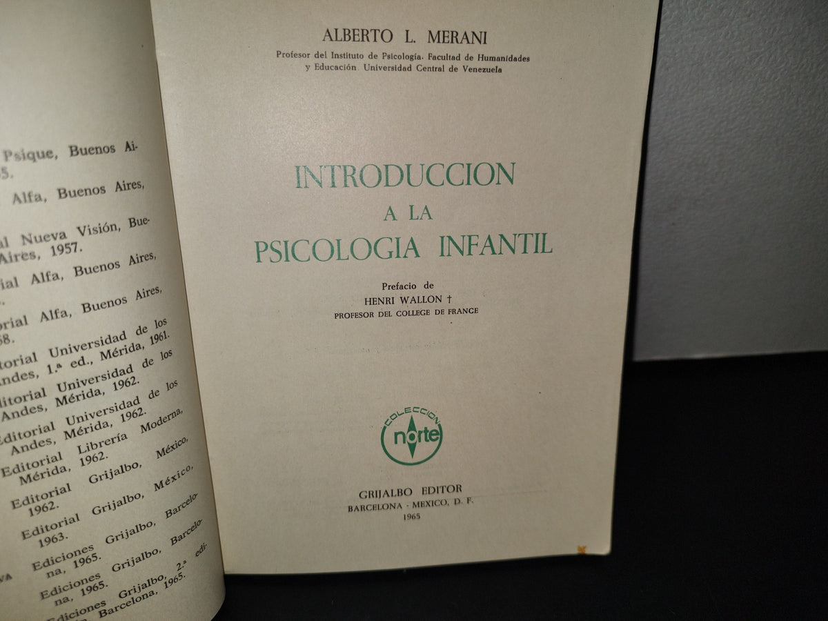 188- Introducción A La Psicología Infantil - Alberti L Merani - 1965