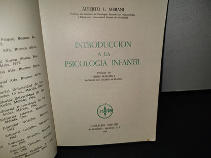 188- Introducción A La Psicología Infantil - Alberti L Merani - 1965