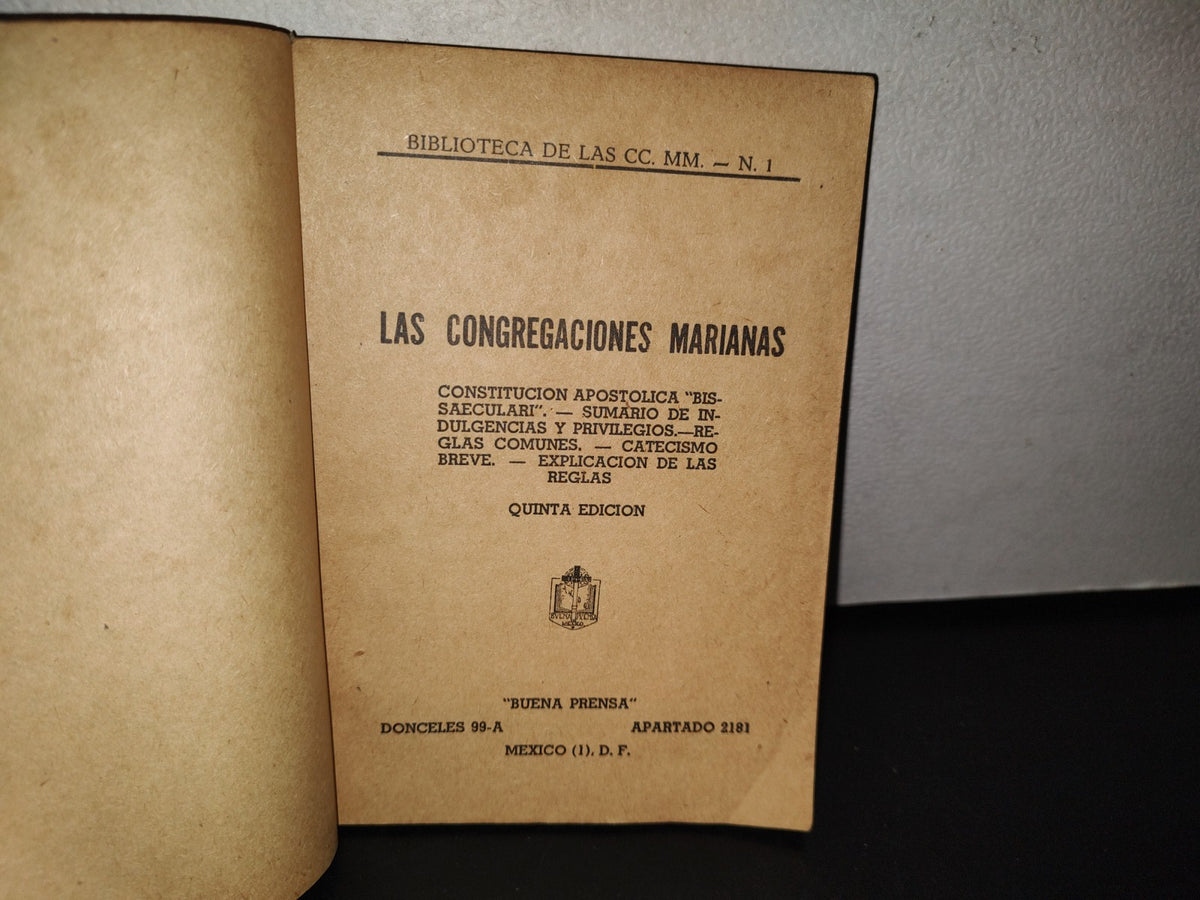 195- Las Congregaciones Marianas - Buena Prensa - 1954