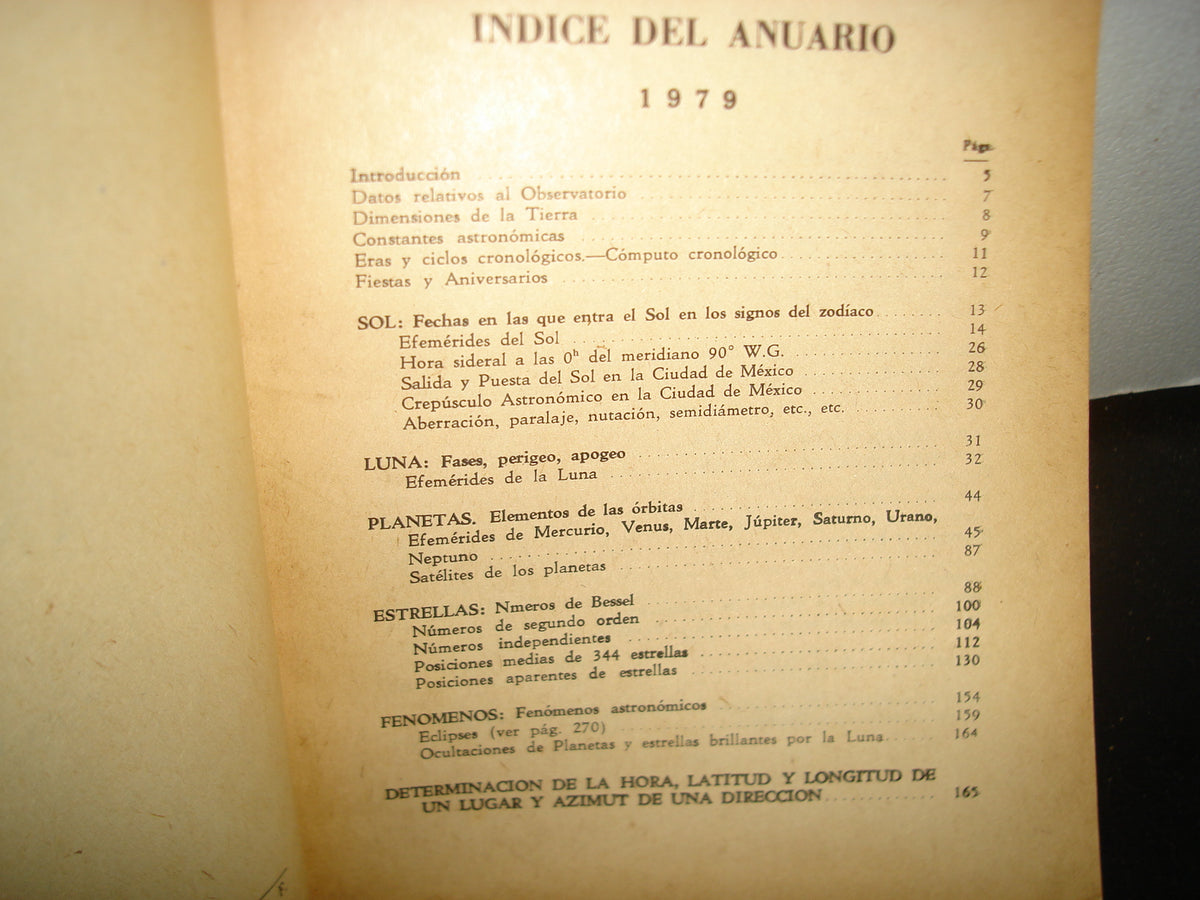21- Anuario Del Observatorio Astronómico Nacional Para El Año De 1979. Año XCIX - Universidad Nacional Autónoma De México - 1978