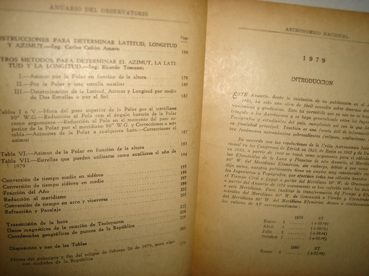 21- Anuario Del Observatorio Astronómico Nacional Para El Año De 1979. Año XCIX - Universidad Nacional Autónoma De México - 1978
