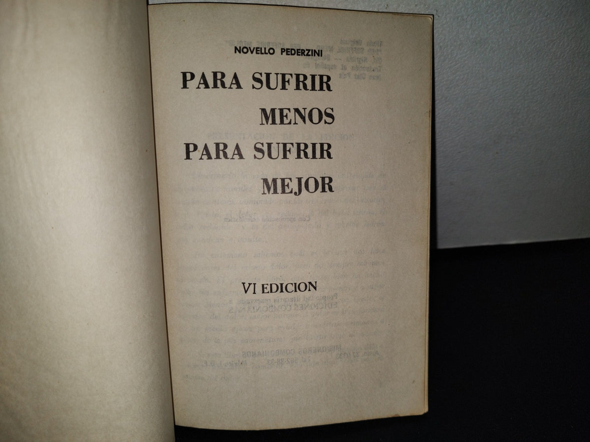 87-2- Para Sufrir Menos, Para Sufrir Mejor - Novello Pederzini