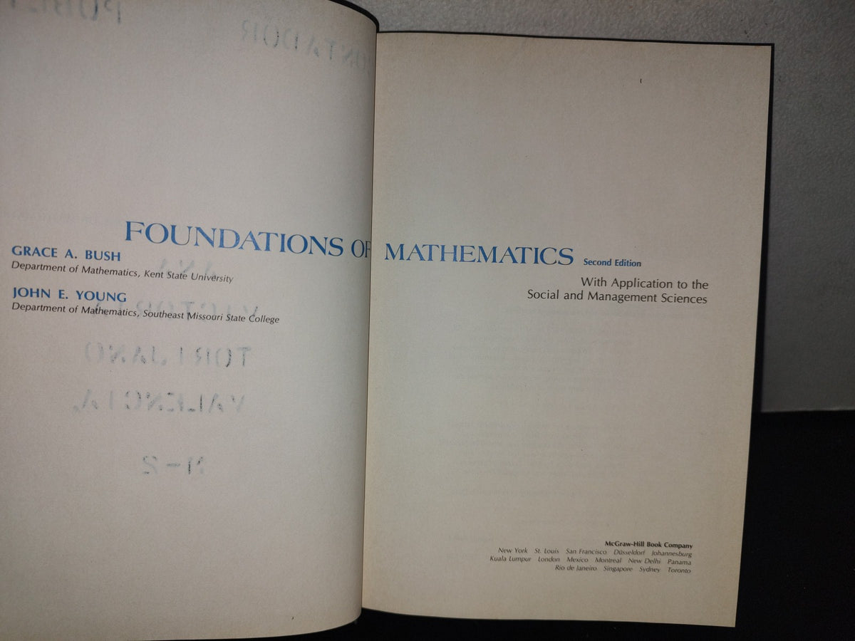96- Foundations Of Mathematics - Grace A. Bush, John E. Young