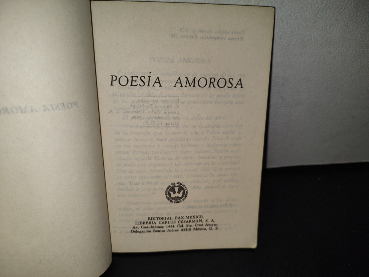100- Poesías Amorosas - Editorial Pax-México - 1983