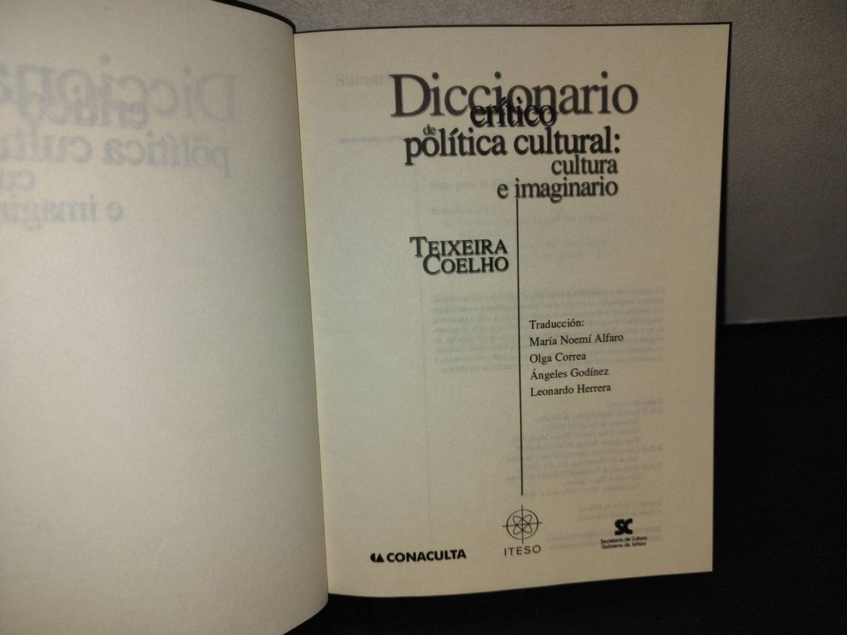 209- Diccionario Crítico De Política Cultural: Cultura E Imaginario - Teixeira Coelho