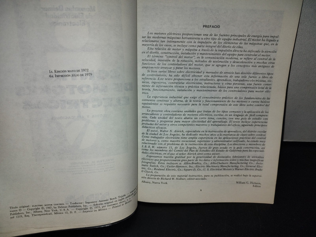 153- Control De Motores Eléctricos - Walter N. Alerich - Editorial Diana, 1979