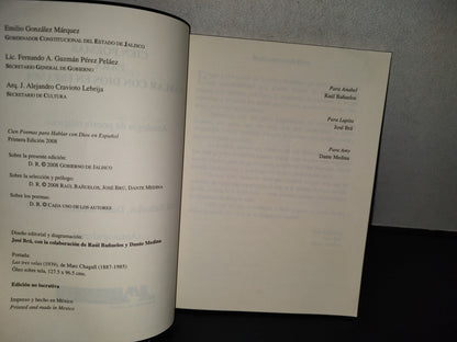 99- Cien Poemas Para Hablar Con Dios En Español. Antología De Poesía Religiosa - Raúl Bañuelos - Secretaría De Cultura - Primera Edición 2008