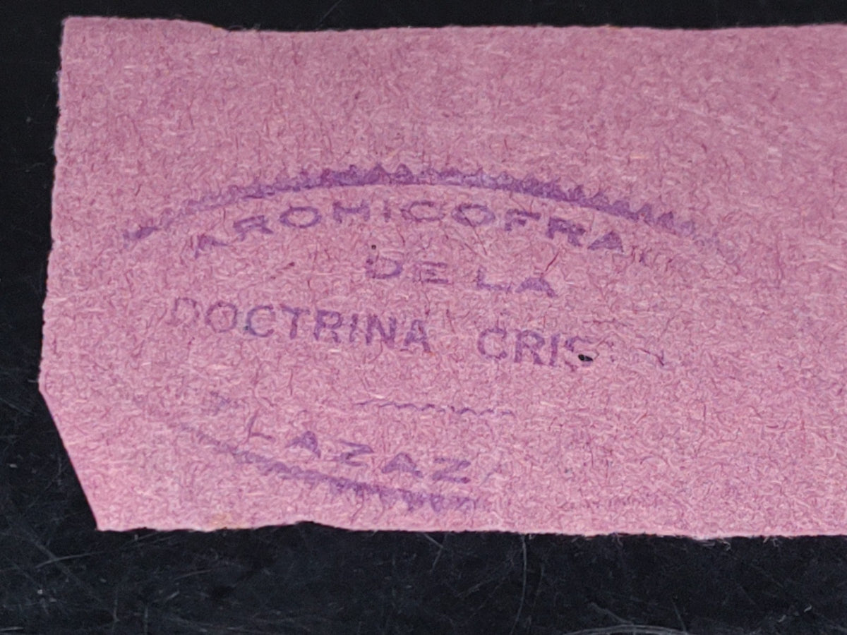 A10C1-2- Antiguo Boleto De Aparente Kermés Religiosa. Doctrina Cristiana - 1900'S