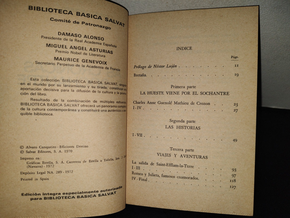 220- Las Crónicas De Sochantre - Álvaro Cunqueiro. Biblioteca Básica Salvat 79 - 1972