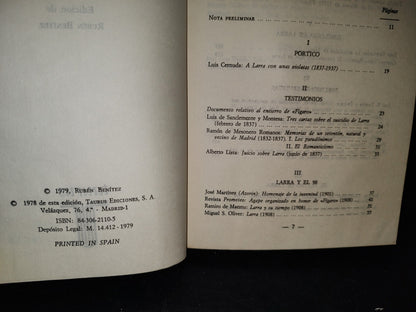 50- Mariano José De Larra. Edición De Rubén Benítez - Taurus Ediciones, 1979