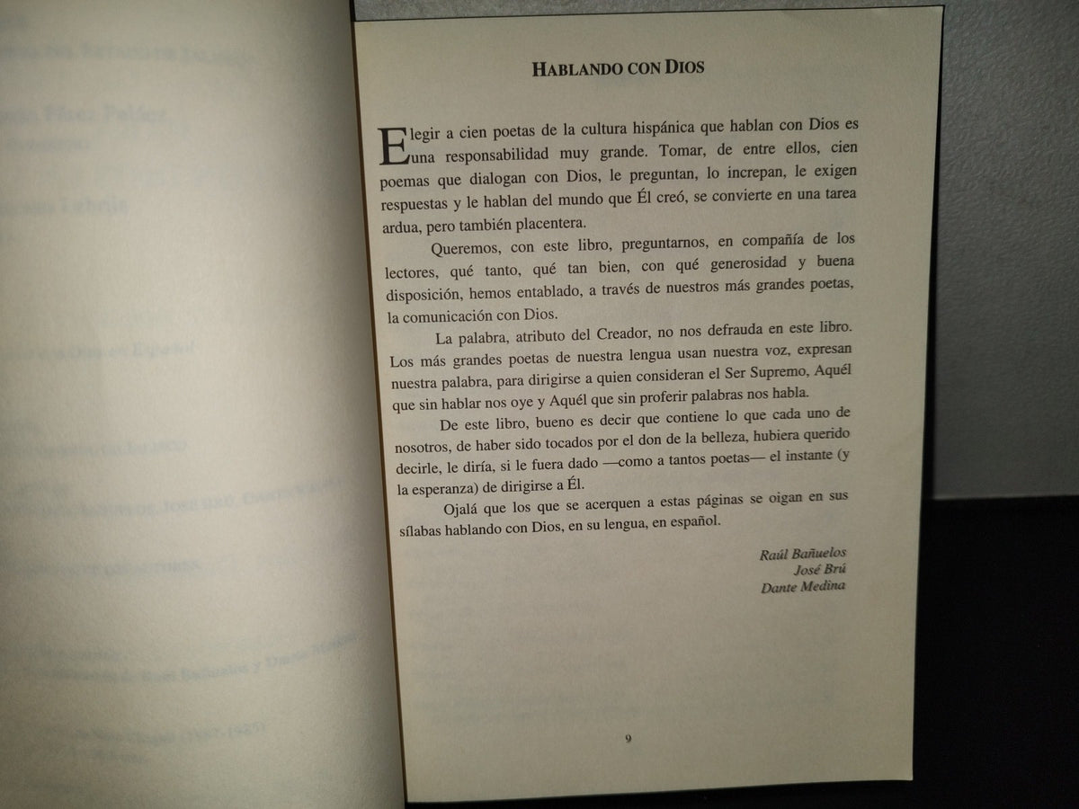 99- Cien Poemas Para Hablar Con Dios En Español. Antología De Poesía Religiosa - Raúl Bañuelos - Secretaría De Cultura - Primera Edición 2008