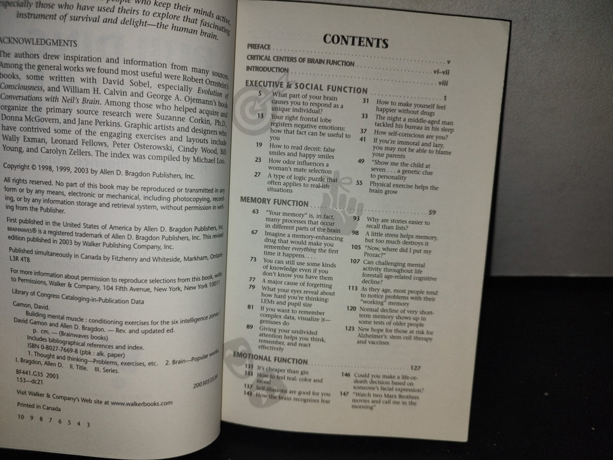 173- Building Mental Muscle. Conditioning Exercises For The Six Intelligence Zones - David Gamon, , Ph. D., And Allen D. Bragdon