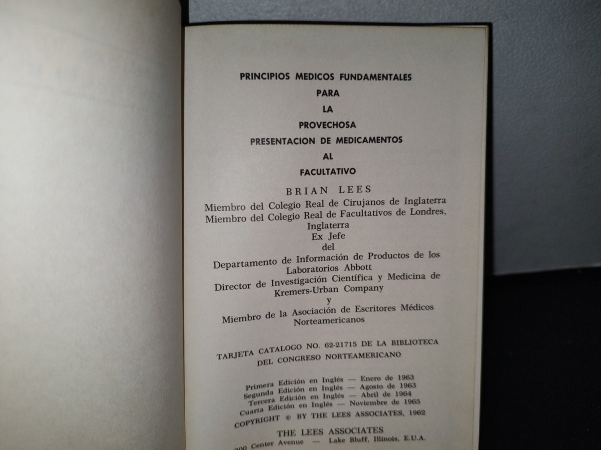 58- Principios Médicos Fundamentales Para La Provechosa Presentación De Medicamentos Al Facultativo - 1962