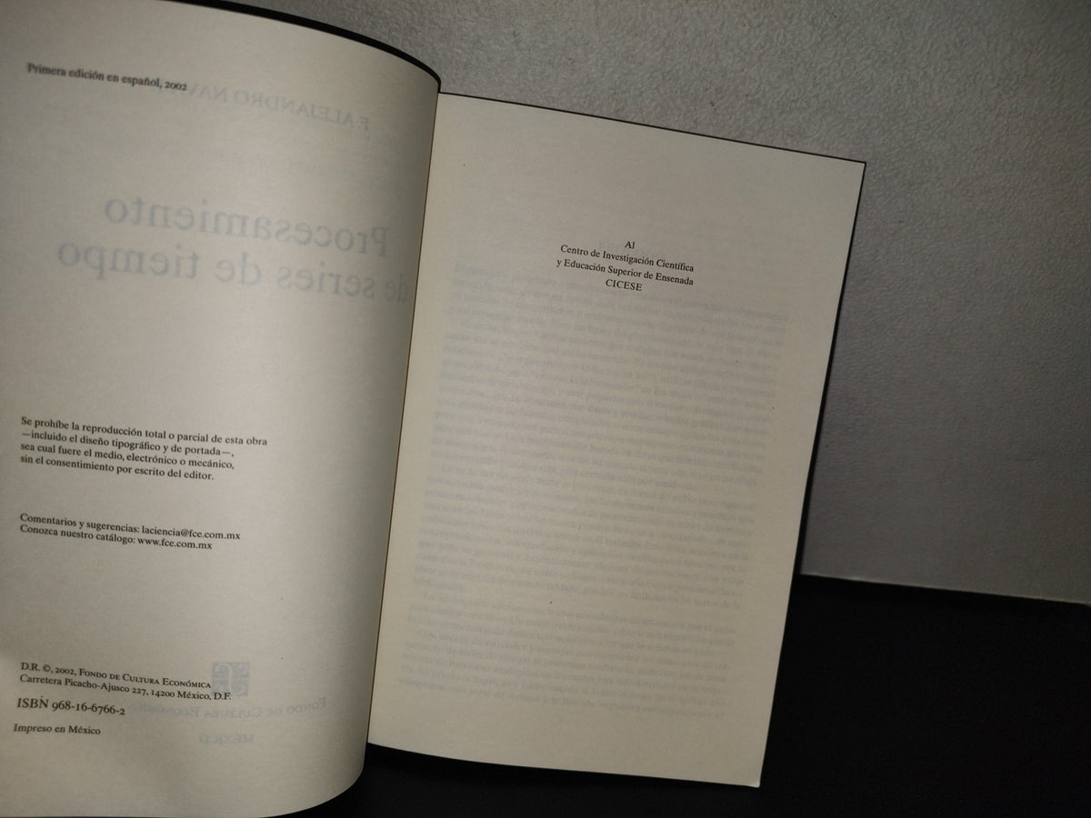 158- Procesamiento De Series De Tiempo. F. Alejandro Nava P. Fondo De Cultura Económica, 1. Ed. 2002