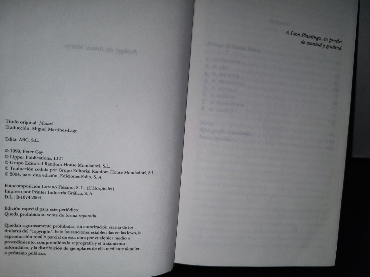 87-2- Wolfgang Amadeus Mozart - Peter Gay. Biblioteca Abc. Protagonistas De La Historia, 2004