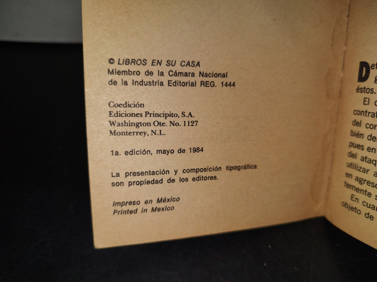 75- Defiéndase Sin Armas - Prof. F. Jackson. Libros En Su Casa - 1A. Edición, Mayo De 1984