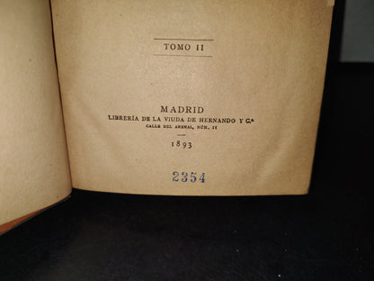 180- Biblioteca Clásica Tomo CLXX. Aulo Gelio / Noches Áticas, Tomo II - Madrid, Librería De La Viuda De Hernando Y Ca. 1893