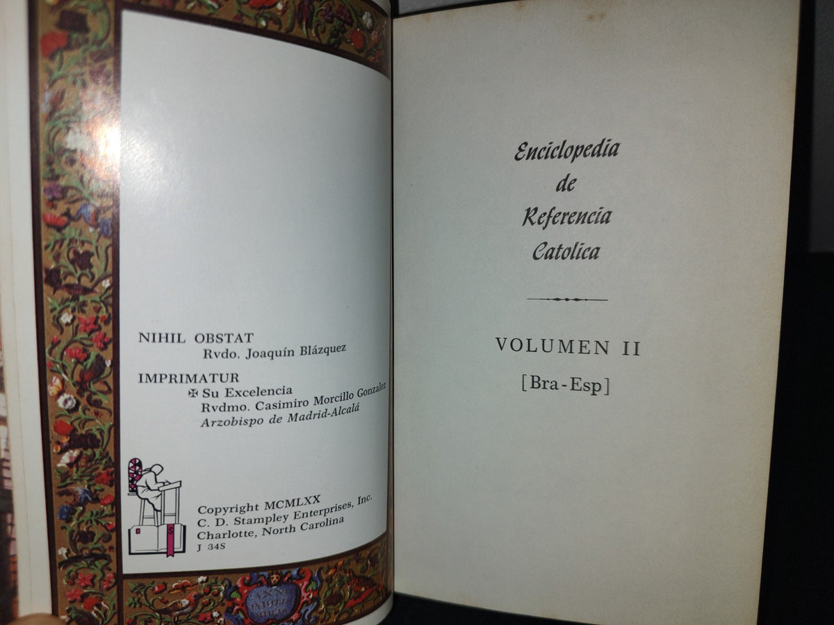172- Enciclopedia De Referencia Católica. Volumen Ii [bra-Esp]. C. D. Stampley Enterprises Inc. 1970