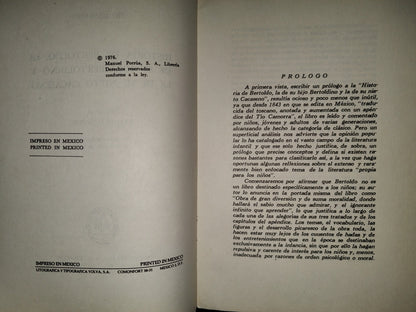 220- Historia De Bertoldo, La De Su Hijo Bertoldino Y La De Su Nieto Cacaseno - Tío Camorra. Reproducción Facsimilar De La Edición De 1843. Manuel Porrúa S. A. Colección Documentos Mexicanos 10 - Primera Edición 1976
