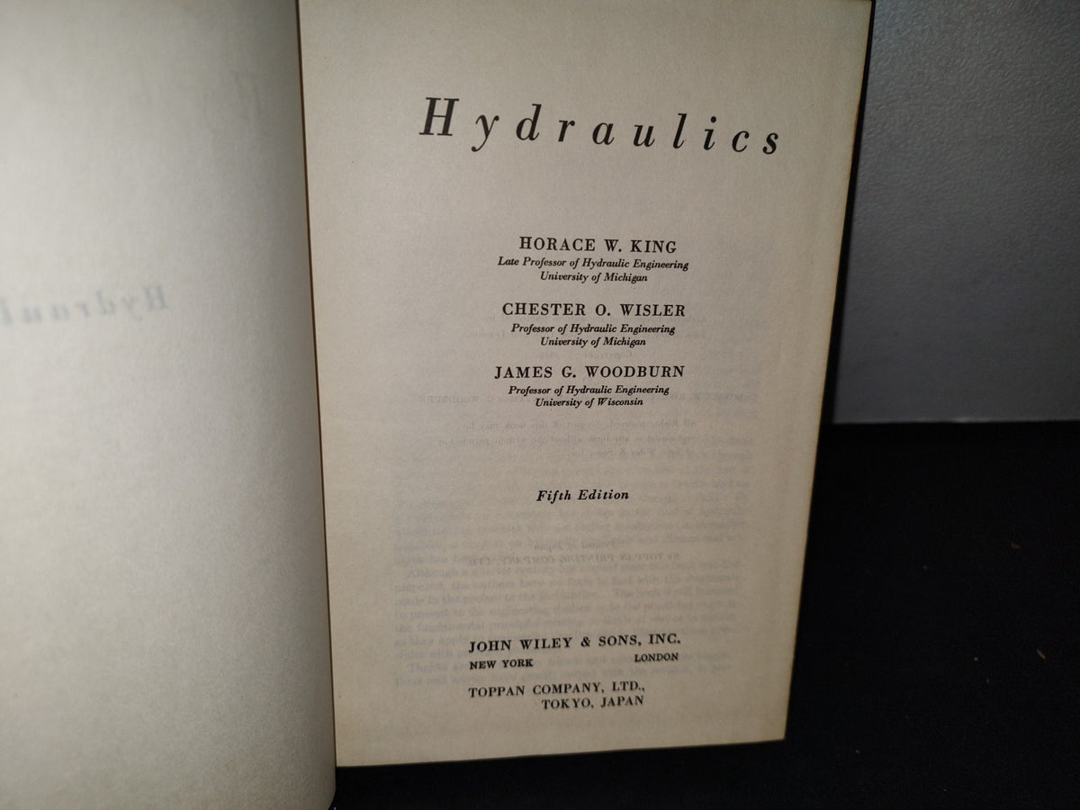 174- Hidráulica / Hydraulcs. Fifth Edition - Horace W. King, Chester O. Wisler