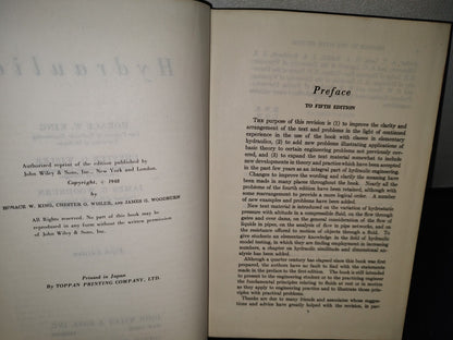 174- Hidráulica / Hydraulcs. Fifth Edition - Horace W. King, Chester O. Wisler