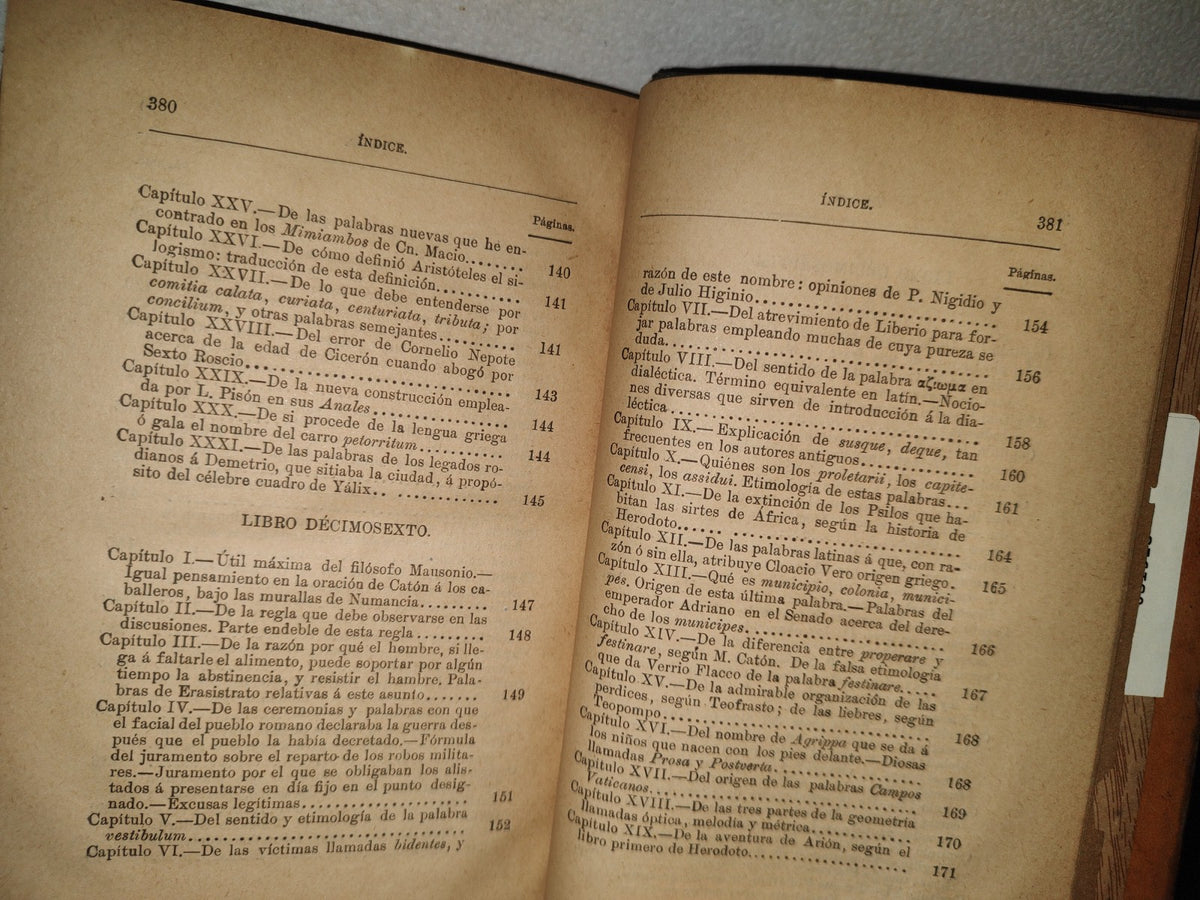 180- Biblioteca Clásica Tomo CLXX. Aulo Gelio / Noches Áticas, Tomo II - Madrid, Librería De La Viuda De Hernando Y Ca. 1893