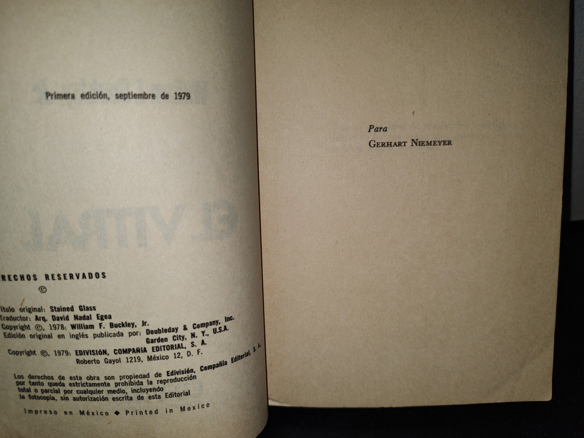 54- El Vitral - William F. Buckley, Jr. - Primera Edición, Septiembre De 1979