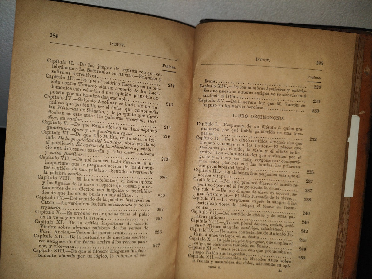 180- Biblioteca Clásica Tomo CLXX. Aulo Gelio / Noches Áticas, Tomo II - Madrid, Librería De La Viuda De Hernando Y Ca. 1893